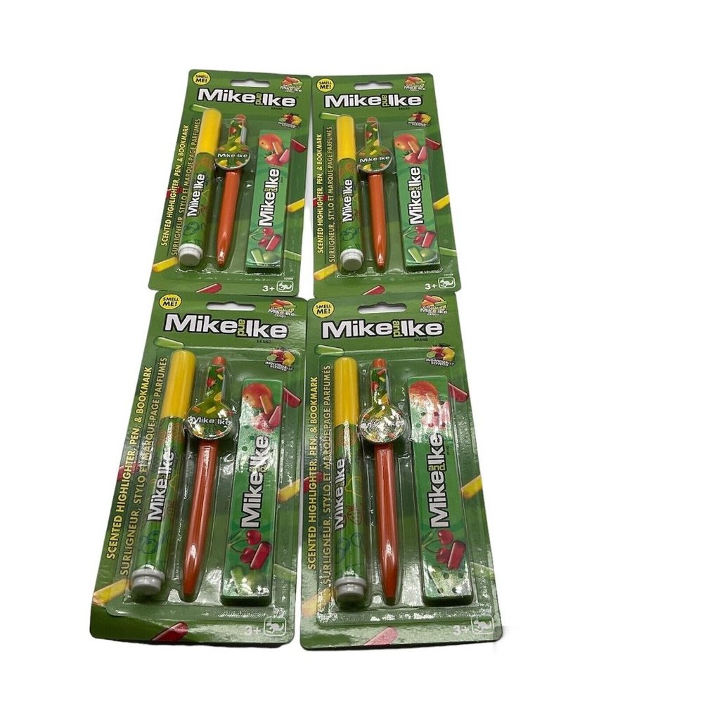 Mike & Ike x4 Scented Highlighter, Pen, & Bookmark
